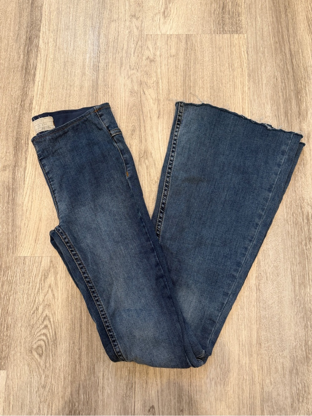 Free People 24R Low Rise Flare Jeans Dark Wash Y2K
